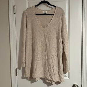 Old Navy Sweater Size XL Cream Tunic Length Long Sleeve
